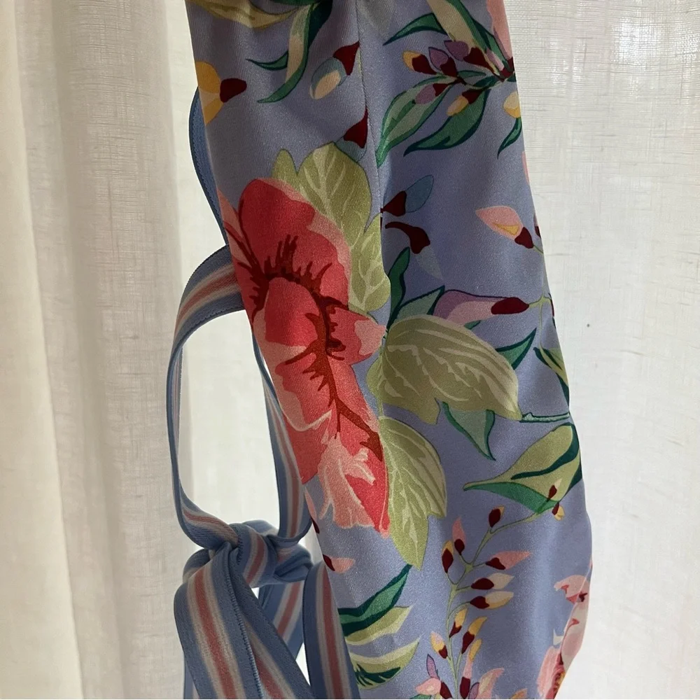 Zimmermann sz 1 Bellitude Floral Swimsuit Bikini Top Cornflower Blue